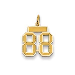 14k Yellow Gold, Jersey Collection, Small Number 88 Pendant